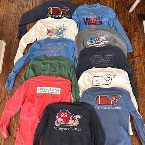 11 Vineyard Vines Boys long sleeve shirts size Large sold as a set
